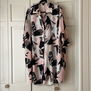 Hand Print Shirt Dress